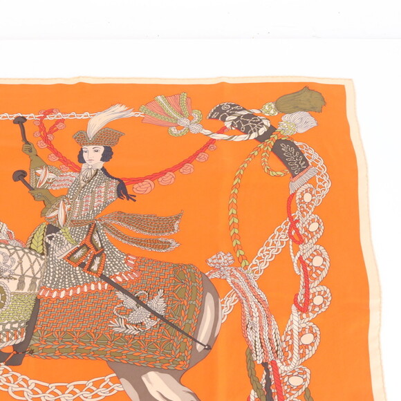 HERMES Orange Silk Scarf - Picture 3 of 8